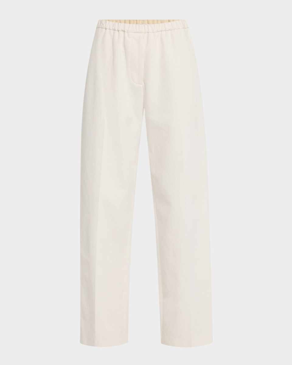 Relaxed-Leg Ankle Pull-On Pants
